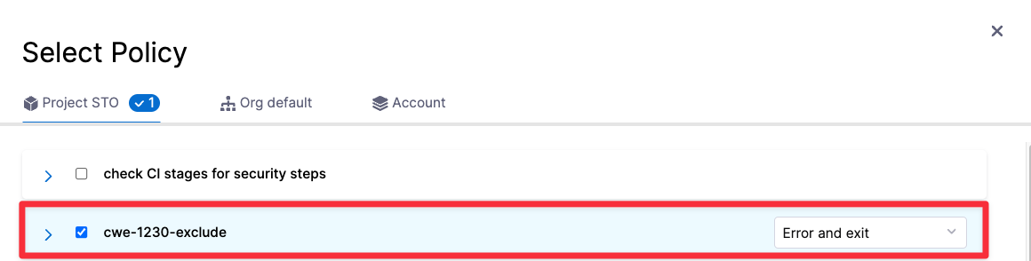 Select policy sample